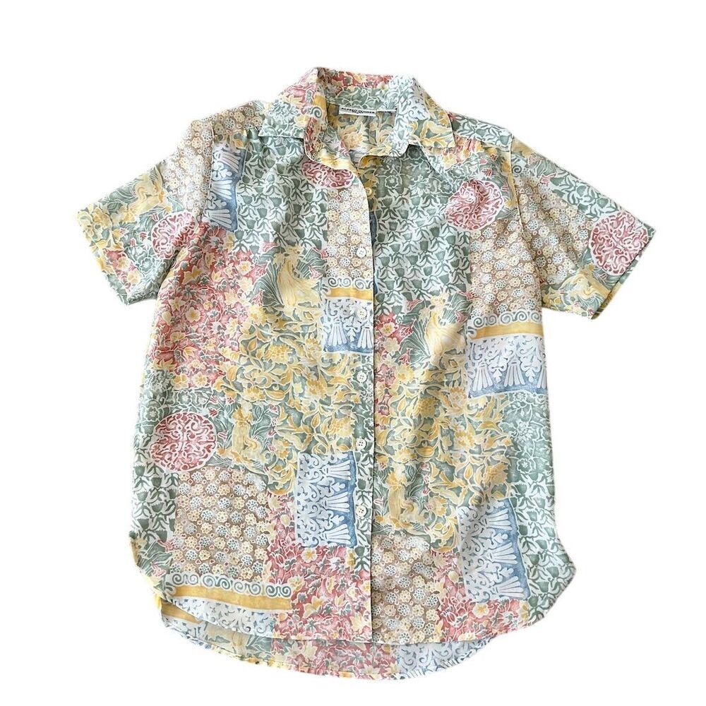 Alfred Dunner Women's Petite Floral Blouse Size 6 Multicolor Vintage - Picture 5 of 8